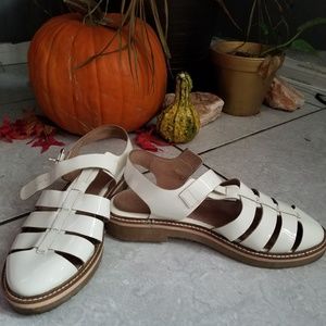 Urban Outfitters White Caged Sandals